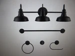 Hampton Bay Elmcroft 29 In. 3-LIGHT Matte Black Vanity With Bath Hardware. Fixed Price $46.50.