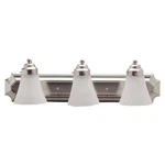 Boston Harbor 3-LAMP Bathroom Vanity Light Fixture, Brushed Nickel. Fixed Price $135.87.