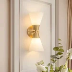 Y'insp Aurora 5.3 In. 2-LIGHT Modern Gold Wall Sconce, Double Tube. Fixed Price $49.99.