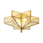 Star Brass Vintage Ceiling Light - 12.2 Small Hammered Glass Antique Brush.... Fixed Price $126.13.