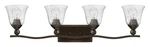 Hinkley Bolla Collection Transitional Four Light Bathroom Vanity Fixture, Old.... Fixed Price $172.28.
