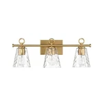Imogen Metal And Hammered Water Glass 3-LIGHT Vanity Light, Brushed Gold. Fixed Price $202.11.