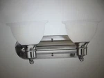 Progress Lighting Madison 2-LIGHT Brushed Nickel Etched Glass Vanity. Fixed Price $40.80.