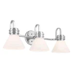 Kichler Farum 26 In. 3-LIGHT Chrome Modern Bathroom Vanity Opal Glass. Fixed Price $96.99.