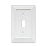 (5 Pack) Wood Architectural Single Switch Wall Plate- White. Fixed Price $44.70.