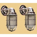 Set Of 2 Wall Light Nautical Vintage Marine Aluminum Antique Fixture - Art Deco. Fixed Price $349.00.