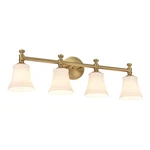 Bathroom Vanity Fixtures, Traditional Aged Brass 4 Lights Wall Sconce L.... Fixed Price $202.75.