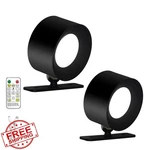 Soudfk Rechargeable Wall Sconce Black 2PC Battery Rotatable No Drill. Fixed Price $55.99.