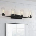 Home Decorators Creek Crossing 33.75 In. 4-LIGHT Black Bath Vanity. Fixed Price $64.99.