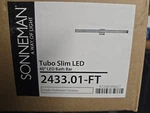 Sonneman 2433-FT Chrome Tubo Slim 40" Led Bathroom Bar With Flat Trim. Fixed Price $249.99.