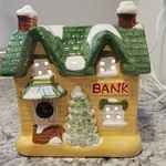 Enesco Bank House Lights Classic Living Christmas Collection Ceramic Village. Fixed Price $14.99.