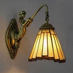 Geometric Shade Wall Sconce Mission Tiffany Stained Glass Elegant Bronze Fixture. Fixed Price $59.90.