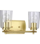 Progress Lighting P300155 Brass Adley 2-LIGHT 14"W Bathroom Vanity Lightning 012. Fixed Price $54.00.