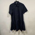 Lafayette 148 New York Troy Crissy Puff-sleeve Poplin Mini Shirtdress. Fixed Price $139.00.