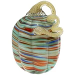 Boston International - Small Glass Pumpkin Sunset Stripe. Fixed Price $32.50.