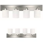 Modern 4-LIGHT Bathroom Vanity Brushed Nickel Fixture With Frosted. Fixed Price $111.98.