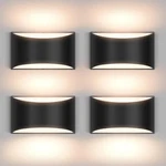 4 Pack Black Modern Led Wall Sconce Hardwired Indoor Lights Up And Down .... Fixed Price $123.18.