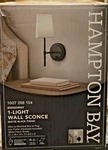 Hampton Bay Ridgeway 1-LIGHT Matte Black Wall Sconce Bathroom/bedroom/living #2. Fixed Price $15.99.