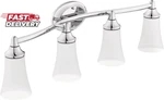 Moen YB2864CH Eva 4-LIGHT Dual-mount Bathroom Vanity Fixture With Frosted. Fixed Price $290.33.