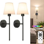 Niorsun Battery Operated Wall Sconce Set Of 2,BLACK Rechargeable Lights Wit. Fixed Price $49.49.