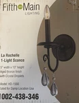 Fifth And Main 1-LIGHT La Rochelle Wall Sconce Bronze Finish. Fixed Price $17.99.