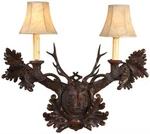 Rustic Stag Head Wall Sconce Handcrafted By Ok Casting. Fixed Price $765.00.