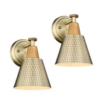 Femila 2-PACK Antique Brass Hammered Vanity Bathroom Light Fixtures Wall Mount. Fixed Price $104.91.