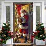 Christmas Santa Claus Banner 71X35IN Indoor Outdoor Holiday Decor. Fixed Price $12.39.