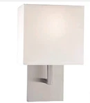 George Kovacs P470-084 1 Light Wall Sconce Brushed Nickel Fabric Shade. Fixed Price $59.99.