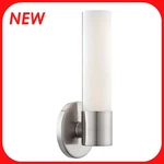 George Kovacs Saber Wall Sconce Brushed Nickel Etched White Glass. Fixed Price $24.95.