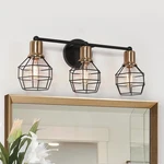 Laluz Modern Farmhouse Mid-century 3-LIGHT Black And Gold Bathroom Vanity Lig.... Fixed Price $50.61.