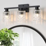 3 Matte Black Bathroom Vanity Over Mirror, Modern Lighting.... Fixed Price $107.03.