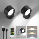 Led Wall Mounted Lights 2 Pcs With Remote, Sconces Lamp 3000MAH Rechargeable .... Fixed Price $25.95.