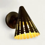 Mid Century Modern Wall Sconce Light Brass Cone Shade Lamp Vintage Style Pe. Fixed Price $199.00.