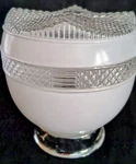 Vtg Mid Century 50S Progress Ceiling Light Fixture Chrome Glass Shade. Fixed Price $26.88.