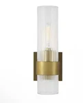 Generation Lighting Geneva 1 Wall Sconce Burnished Brass Clear Glass. Fixed Price $150.00.