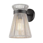 Golden Lighting Avon Wall Sconce, Black/bleached Raphia 6938-1WBLK-BR. Fixed Price $139.99.