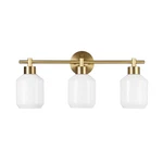 Globe Electric 52055 Cannes 3-LIGHT Vanity Matte Brass Opal Glass Shades. Fixed Price $161.56.