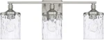 Homeplace Lighting 128831BN-451 Clear Water Glass Vanity Wall Light, 3-LIGHT. Fixed Price $87.30.