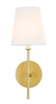 Elegant Lighting LD6004W6BR Mel Single 16" Wall Sconce Linen Shade - Brass. Fixed Price $35.63.
