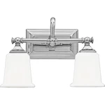 Quoizel NL8602 Chrome Nicholas 2-LIGHT 15"W Bathroom Vanity. Fixed Price $158.39.