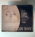 Hampton Bay Hamilton 2-LIGHT Brushed Nickel Vanity Frosted Glass 445997. Fixed Price $29.99.
