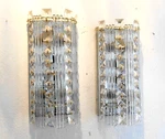 Schonbek Luminaire Crystal &glass Rod Light Sconce Set Chrome 6 Bulb Wall Plates. Fixed Price $800.00.