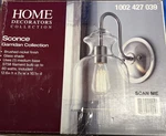 Home Decorators Collection Garridan Wall Sconce Light Brushed Nickel Clear Glass. Fixed Price $38.69.