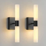 Kuzzull Wall Sconces Set Of Two Matte Black Modern Bathroom Lighting .... Fixed Price $111.41.