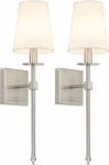 Xinbei Wall Lamps Set Of 2 Modern Bedside Sconce Nickel With Fabric Shade. Fixed Price $32.71.