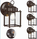 Gruenlich 4 Pack Bronze Outdoor Hardwired Wall Lamp 1-LIGHT Glass Metal. Fixed Price $45.00.