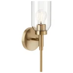 Kichler Madden 1-LIGHT Wall Sconce 14.75" Clear Glass Champagne Bronze. Fixed Price $104.99.