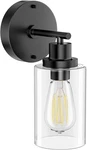 Gordnwe 1-LIGHT Matte Black Bathroom Wall Sconce With Clear Glass Shade. Fixed Price $38.33.