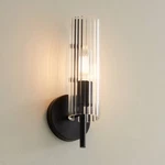 Possini Euro Taurus 13 1/2"H Matte And Fluted Glass Black Wall Sconce. Fixed Price $124.99.